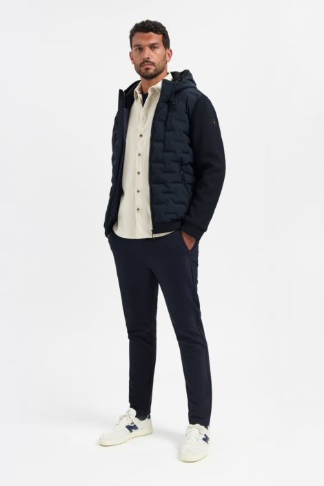NO-EXCESS jacket short fit sealed hooded knit